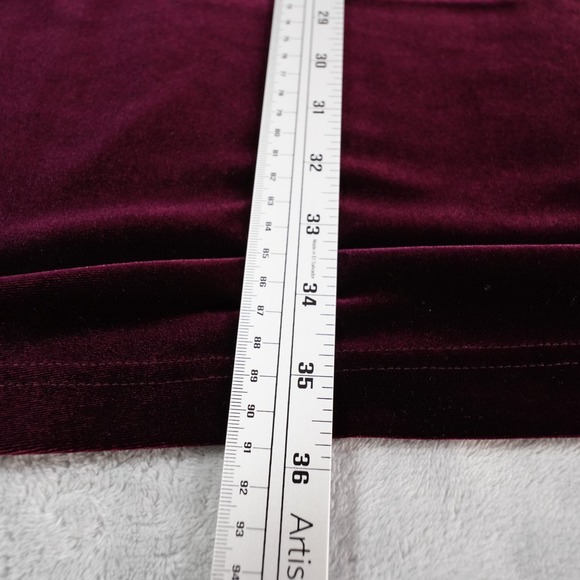 Vintage Womens Y2K Purple Velvet Midi Skirt L Holiday Party Whimsigoth Stretch - Picture 6 of 11